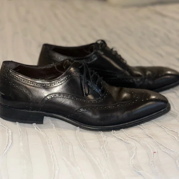 Black Leather Dress Shoes Mezlan 10.5 - Picture 5 of 8